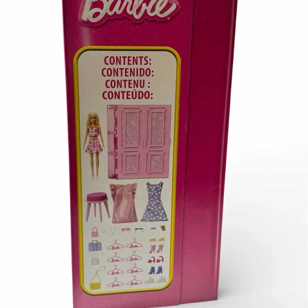 Barbie Dream Closet Toy Playset-Gift Pink Wardrobe 25+ Pieces Vanity Puppy